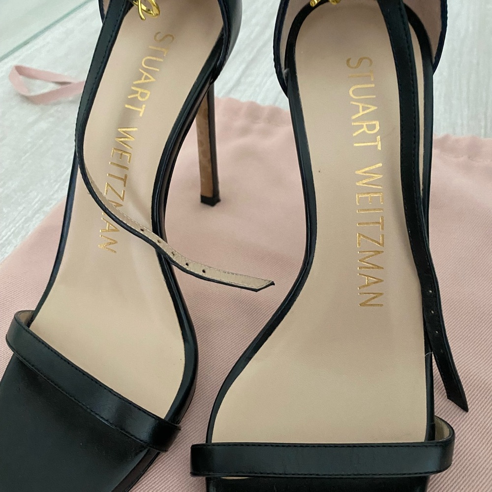Stuart Weitzman Black Strappy Heels